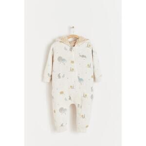 Babycottons Beige Toni Sherpa Lined Zip Coverall One-Piece Unisex baby Newborn